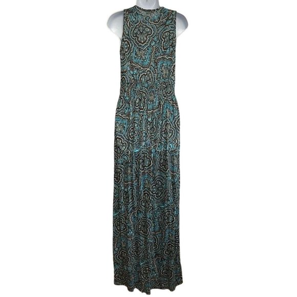 LASCANA Long Beach BOHO Dress Turquoise Size 8 Maxi Tall - Picture 3 of 15